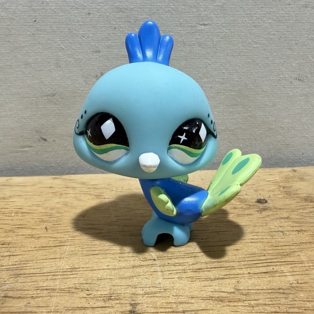Hasbro Littlest Pet Shop Peacock Bird 463 Fanciest Eyes Blue Vintage 2004 LPS